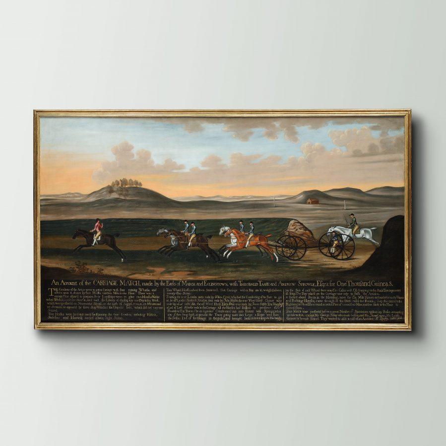 Painted ‘The Great Carriage Match on Newmarket Heath’ by Daniel Quigley, Oil on Canvas