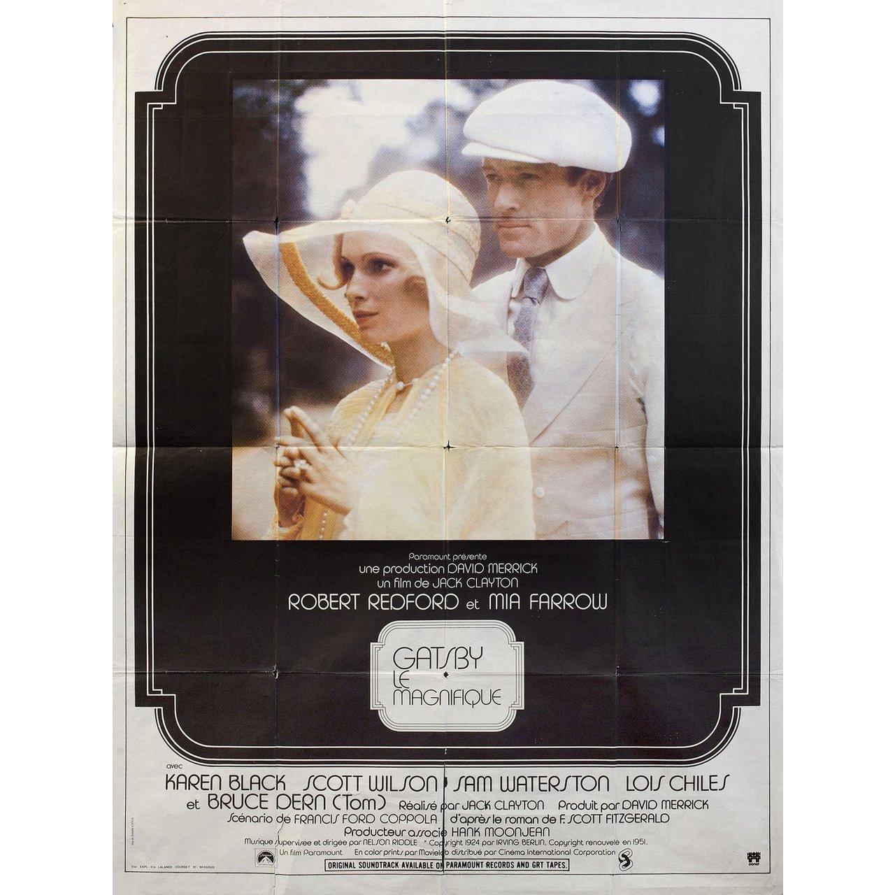 Original 1974 French grande poster for the film “The Great Gatsby” directed by Jack Clayton with Robert Redford / Mia Farrow / Bruce Dern / Karen Black. Good-very good condition, folded. Many original posters were issued folded or were subsequently