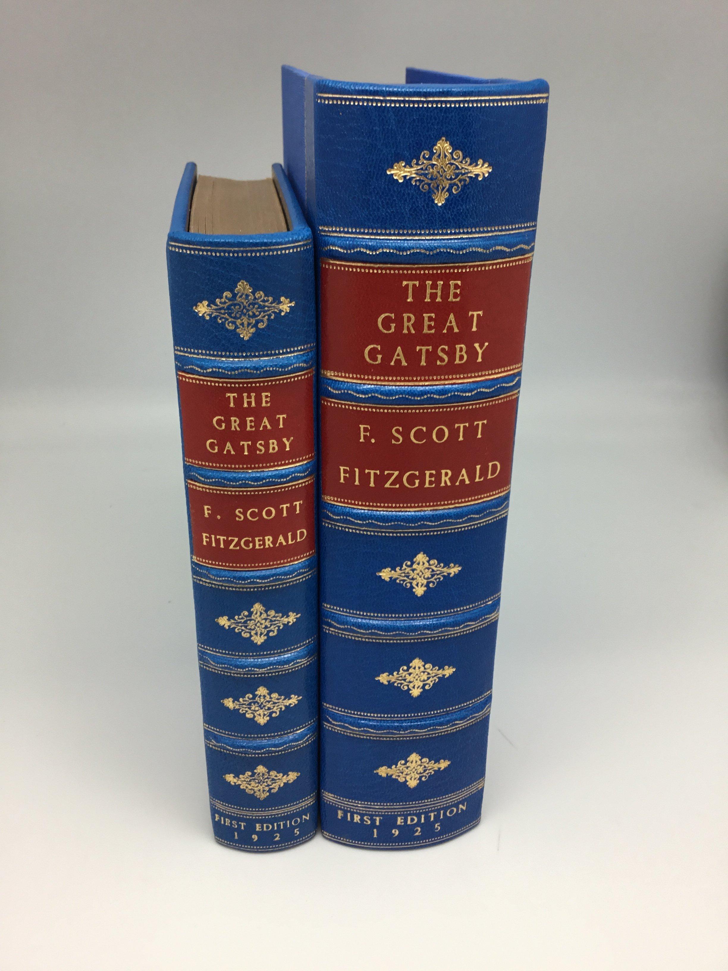Fitzgerald, F. Scott, The Great Gatsby. New York: Charles Scribner’s Sons, 1925. First edition, first printing. Bound in full blue morocco leather with gilt tooling and matching leather and cloth clamshell.

First edition, first issue of F. Scott