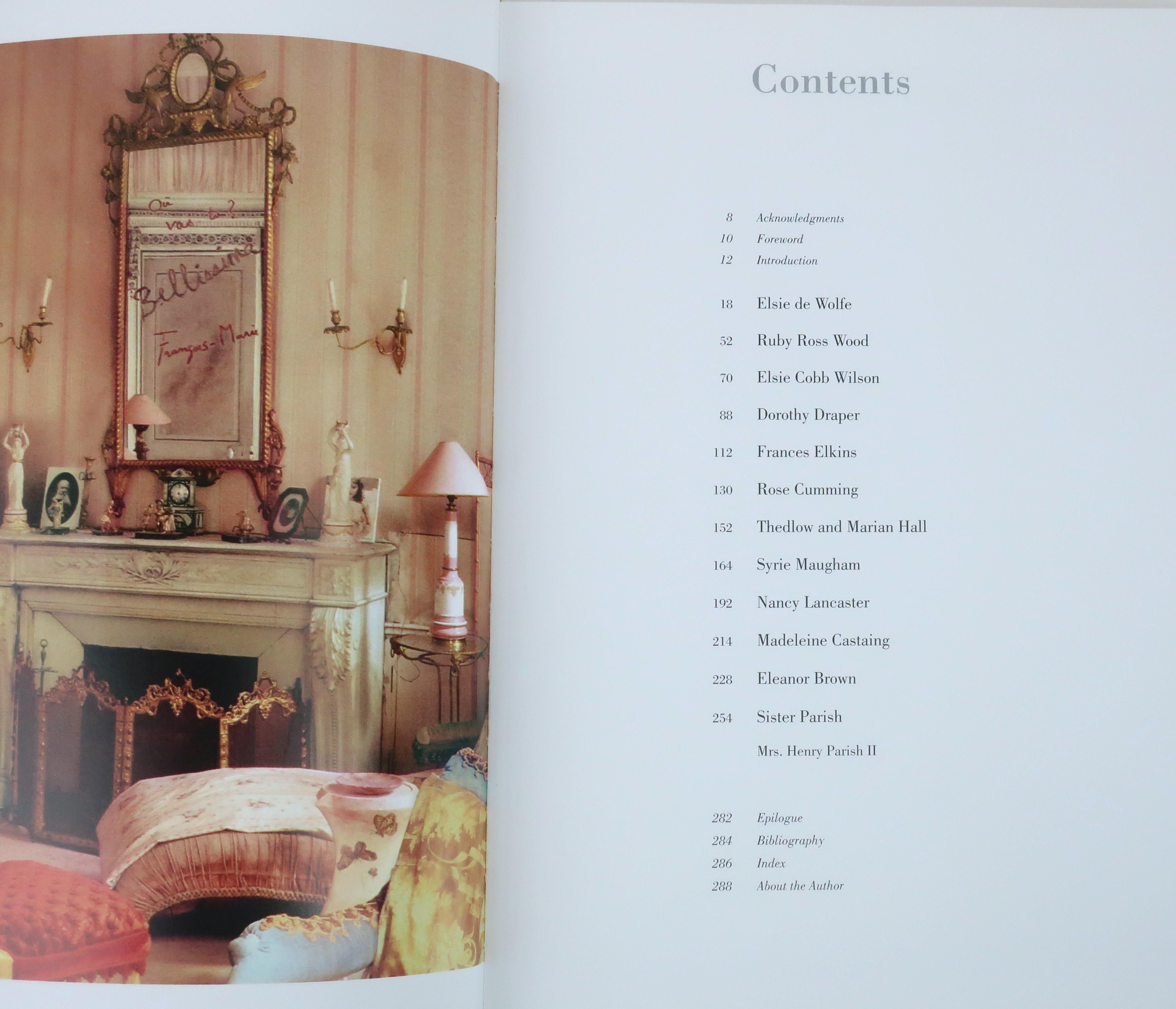 Die von Adam Lewis zusammengestellte Rizzoli-Publikation von 2009, The Great Lady Decorators: The Women Who Defined Interior Design 1870-1955, ist ein Who's Who der einflussreichsten Designer des späten 19. und frühen 20. Jahrhunderts ... die