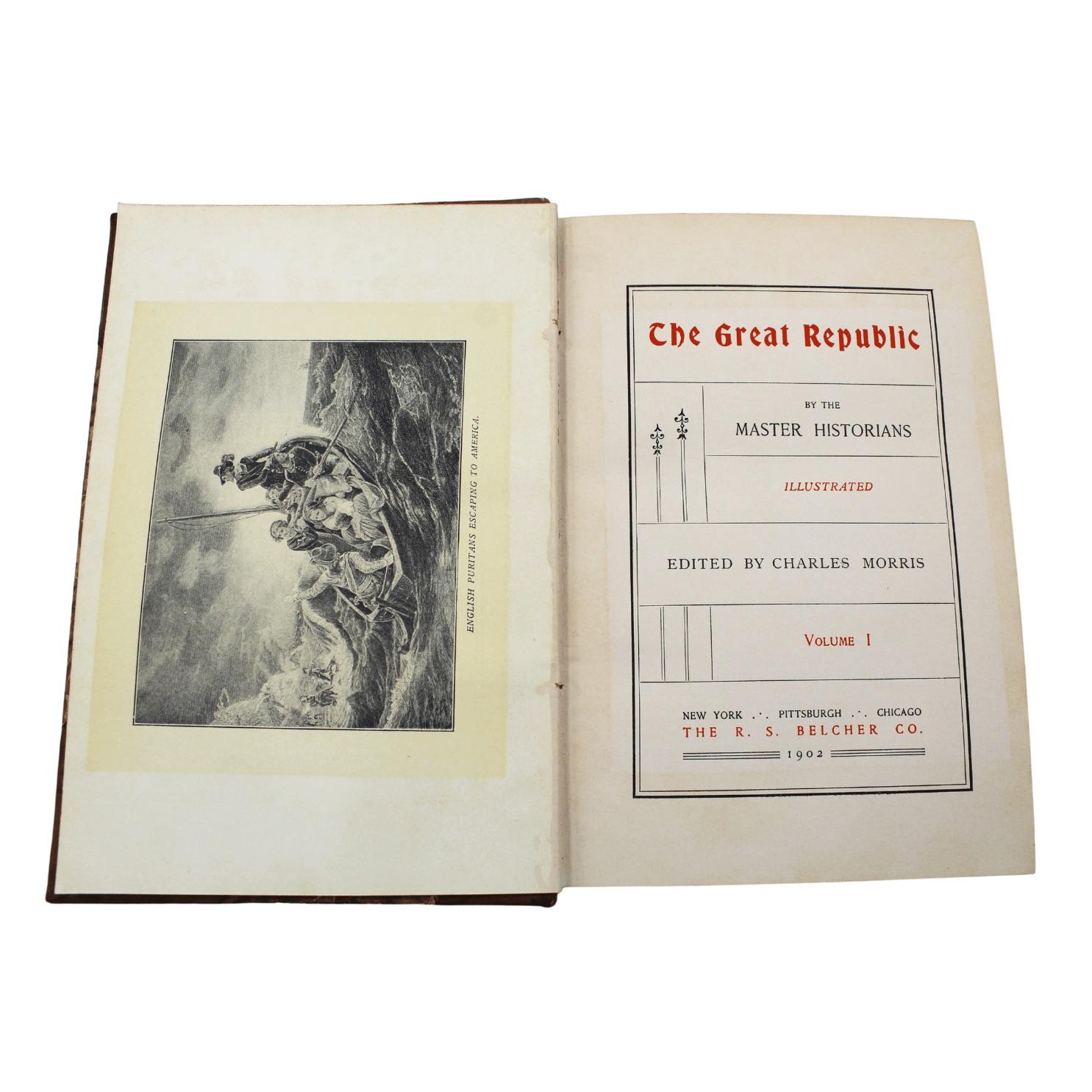Cuir « The Great Republic by the Master Historians, édité par Charles Morris, 4 Vols en vente