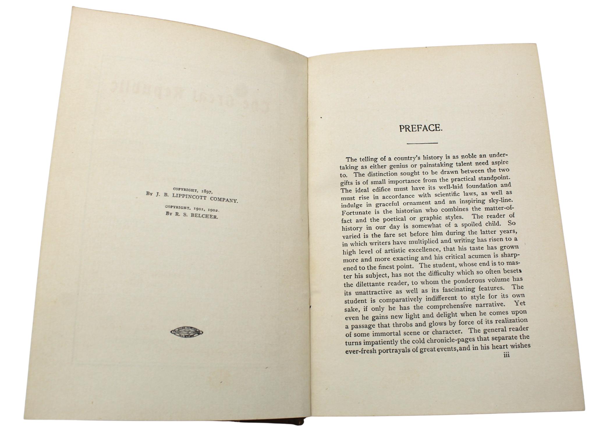 « The Great Republic by the Master Historians, édité par Charles Morris, 4 Vols en vente 1