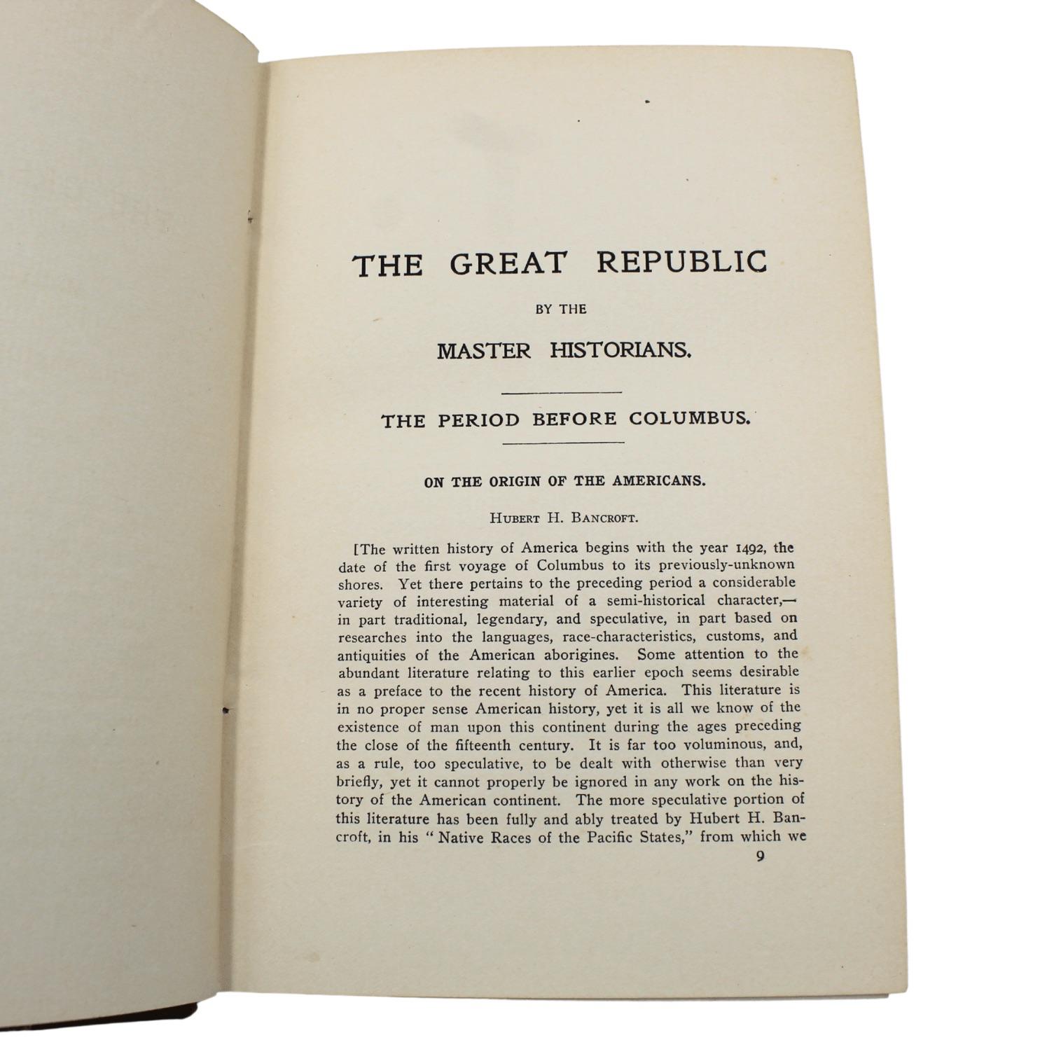 « The Great Republic by the Master Historians, édité par Charles Morris, 4 Vols en vente 2