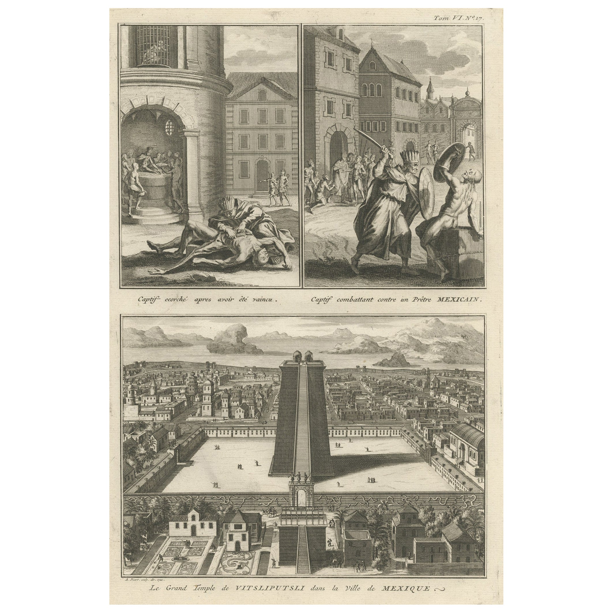 El Gran Templo de Vitsliputsli en la Ciudad de México y algunas escenas de asesinatos, 1722