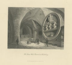 The Great Wine Barrel at Heidelberg, Antique Engraving after Chapuy, circa 1860
