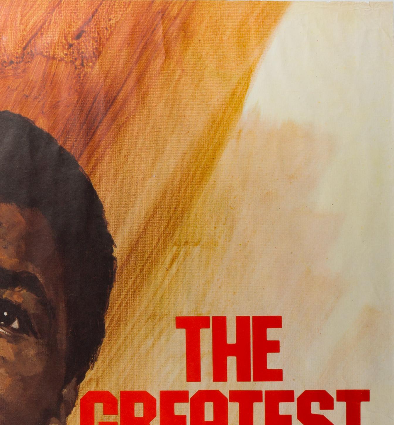 Greatest, Muhammad Ali British Film Poster, 1966, Arnaldo Putzu In Good Condition In Bath, Somerset