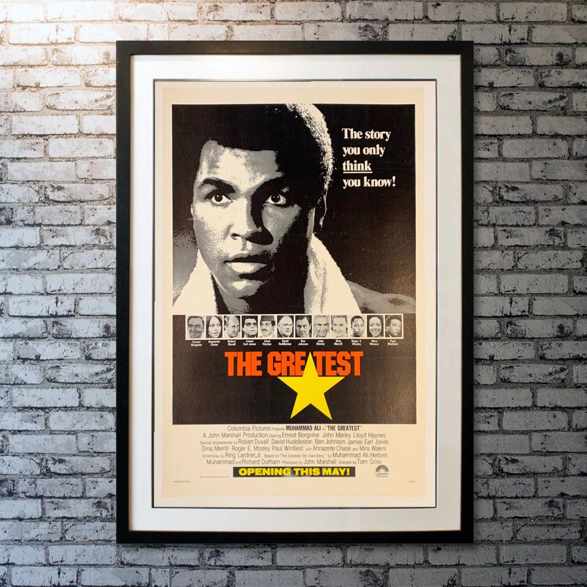 The Greatest, Unframed Poster, 1977 

Original One Sheet (27 X 41 Inches). Muhammad Ali plays himself in a reconstruction of the events that brought him to fame.

Additional Information:
Year: 1977
Nationality: United States
Condition: