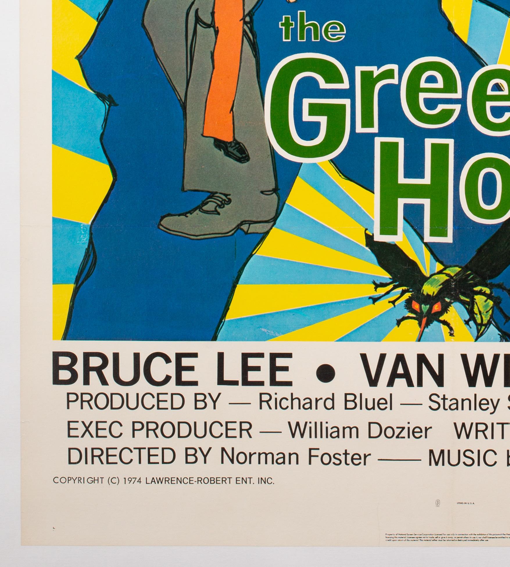 Affiche du film La corne verte, États-Unis, 1974, format US 1, style titre vert, support en lin Excellent état - En vente à Bath, Somerset