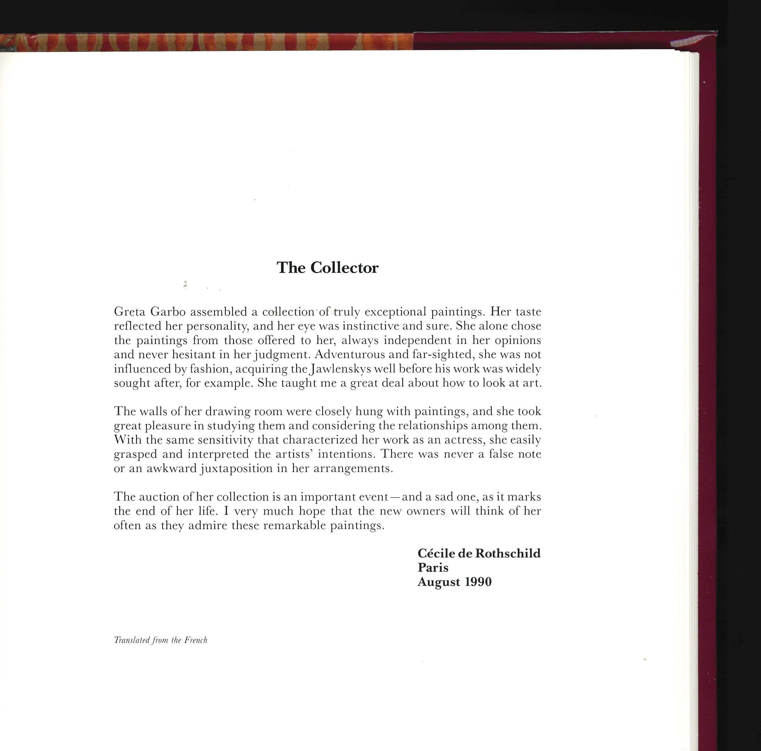 Collection Greta Garbo, catalogue de vente de Sotheby's (livre) en vente 2