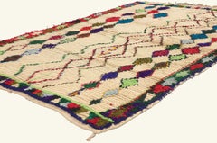 The Guardian's Ascent: A Vintage Azilal Moroccan Rug of Sacred Renewal and Grace