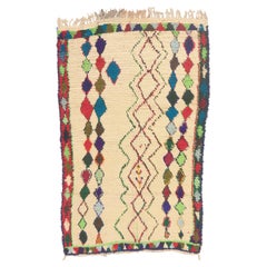 The Guardian's Ascent: A Vintage Azilal Moroccan Rug of Sacred Renewal and Grace