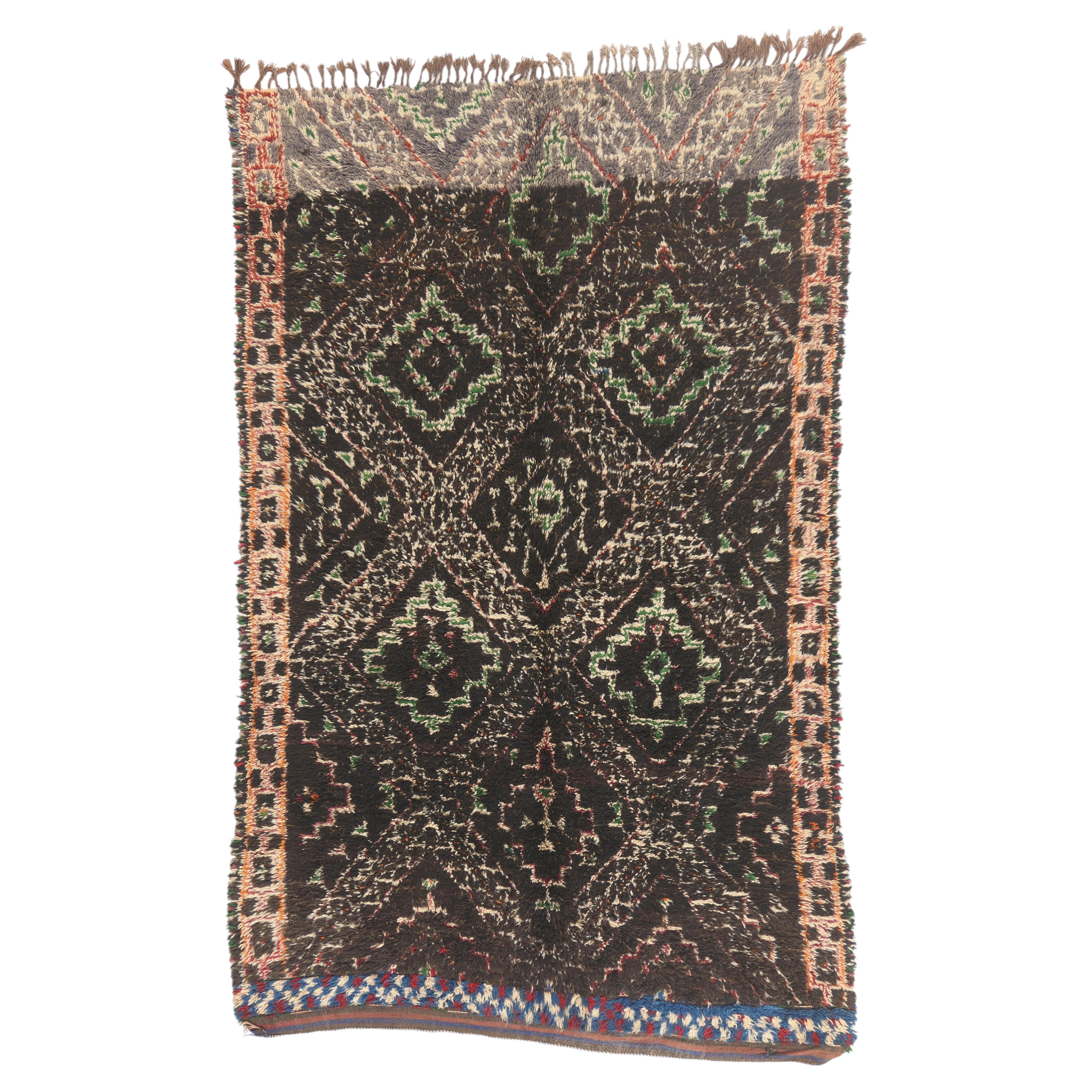 The Guardian's Dominion: Vintage Beni M'Guild Moroccan Masterpiece of Protection