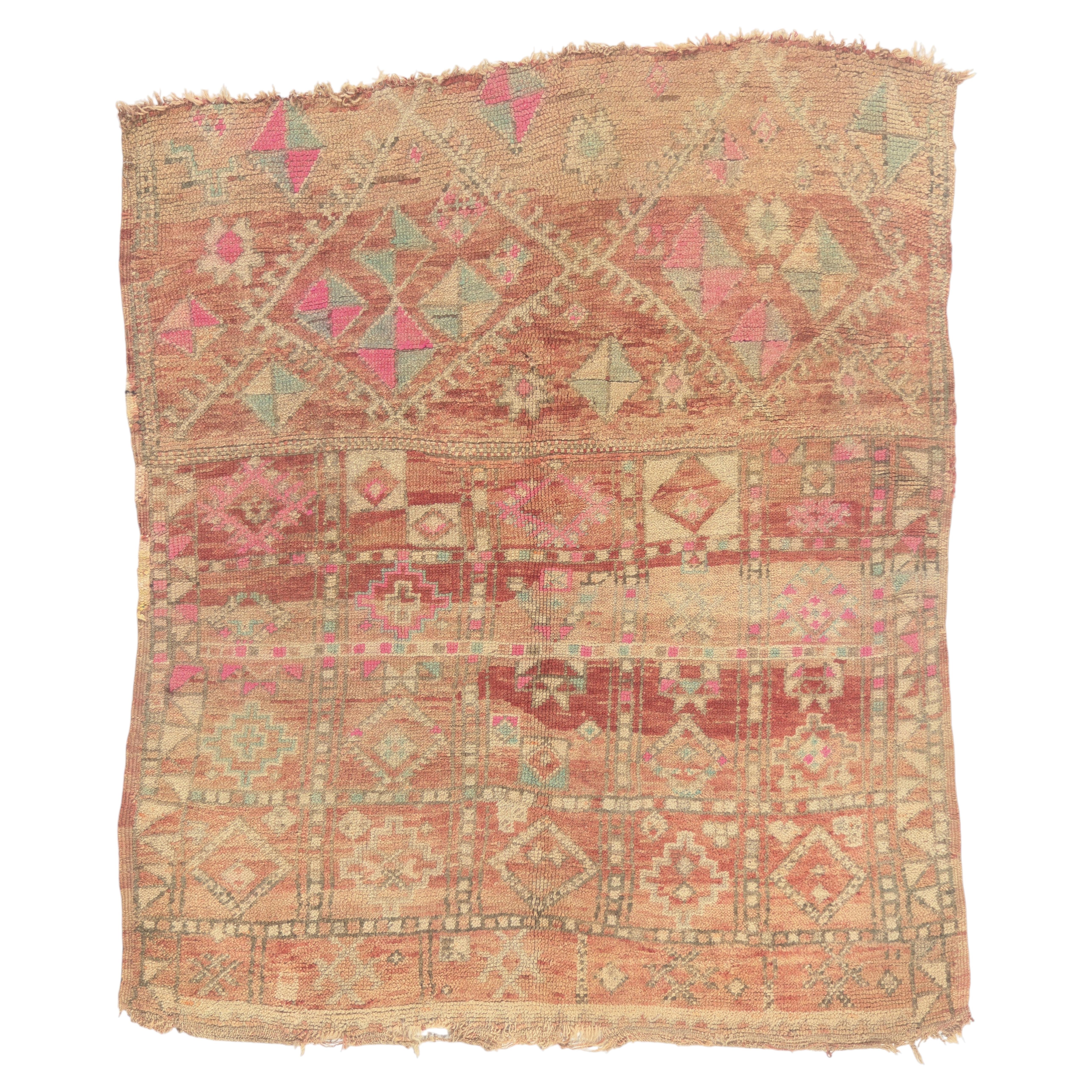 The Guardian's Passage: A Vintage Beni M'Guild Moroccan Masterpiece of Renewal For Sale
