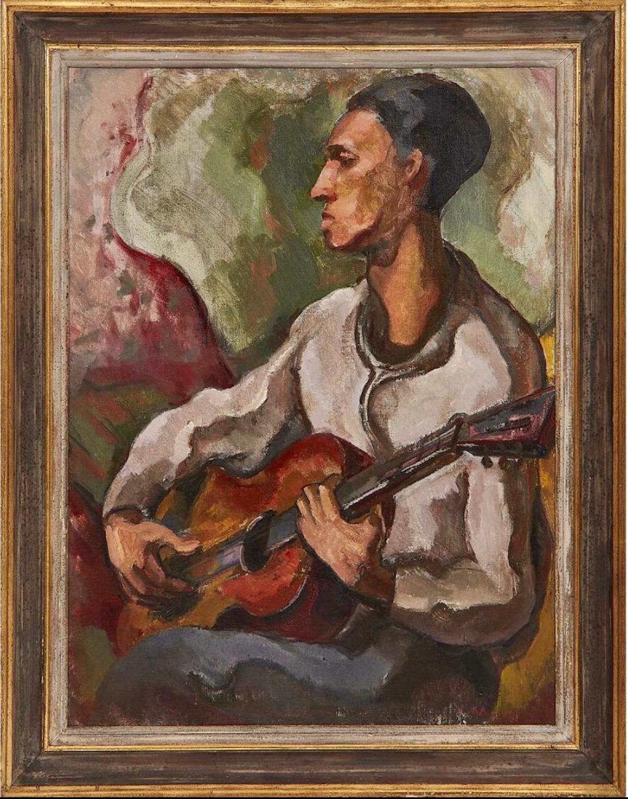 the guitar player painting