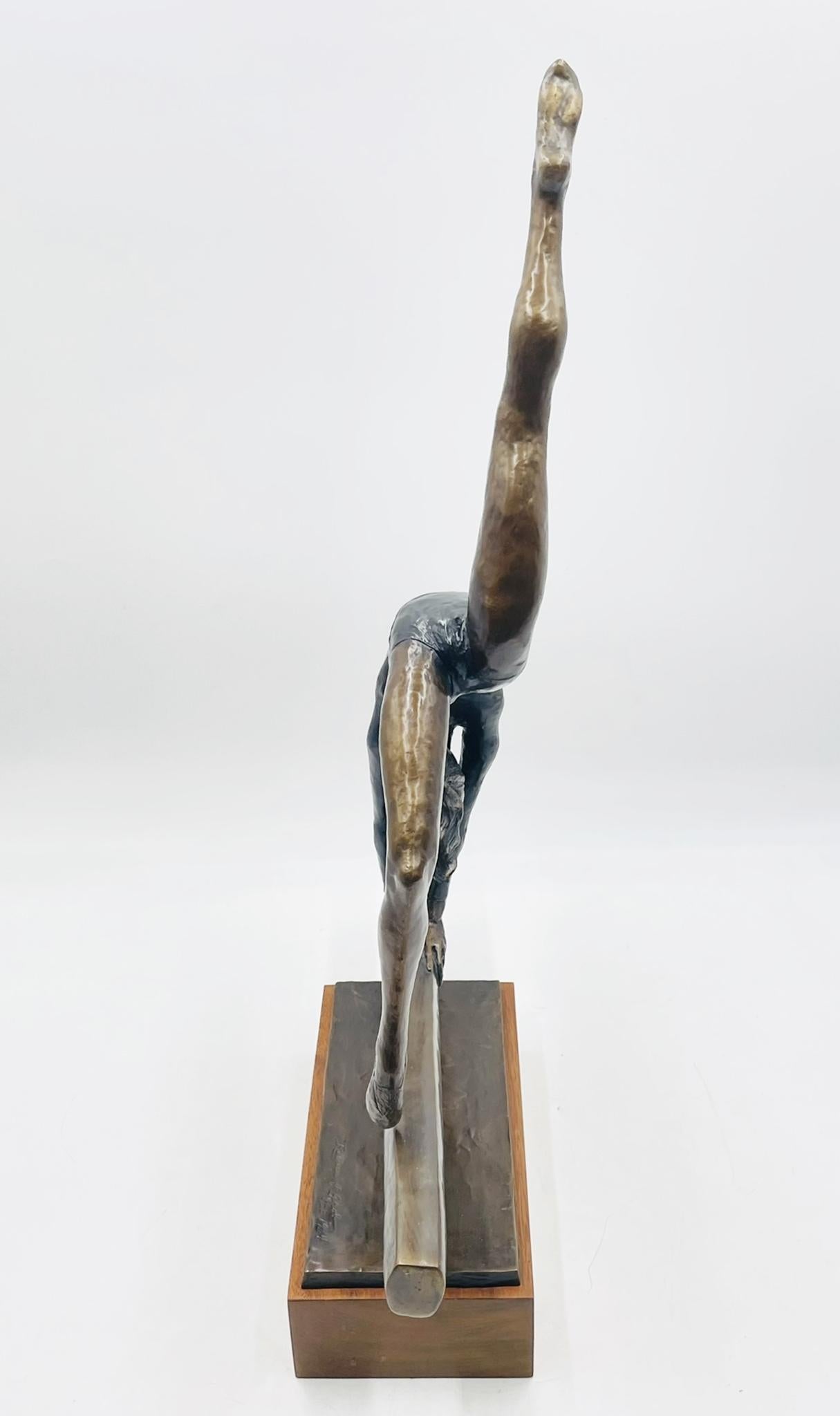 -El Gimnasta- Escultura de bronce de Rebecca J. Grob, (estadounidense del siglo XX) Signe Hecho a mano en venta