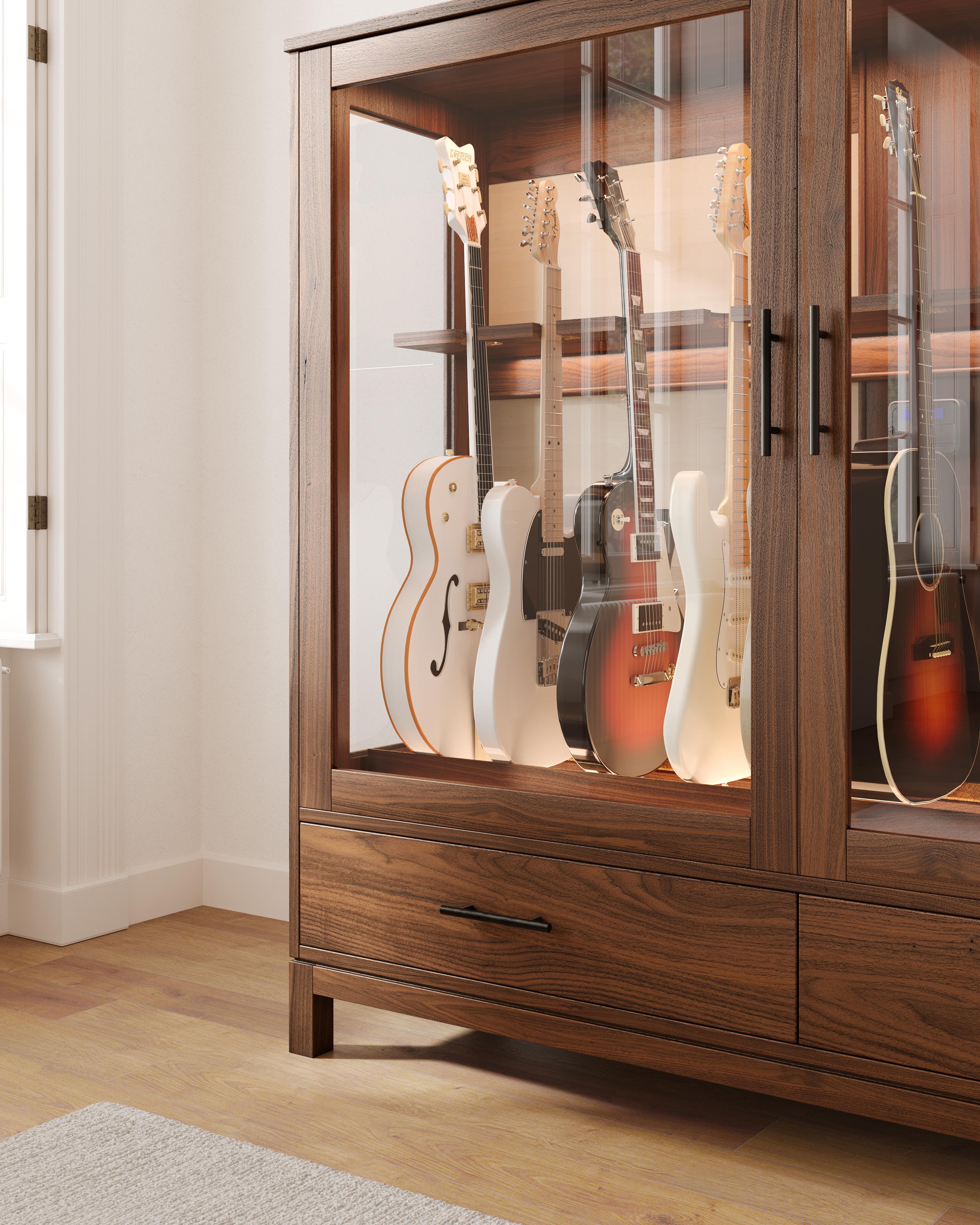 humidified guitar cabinet