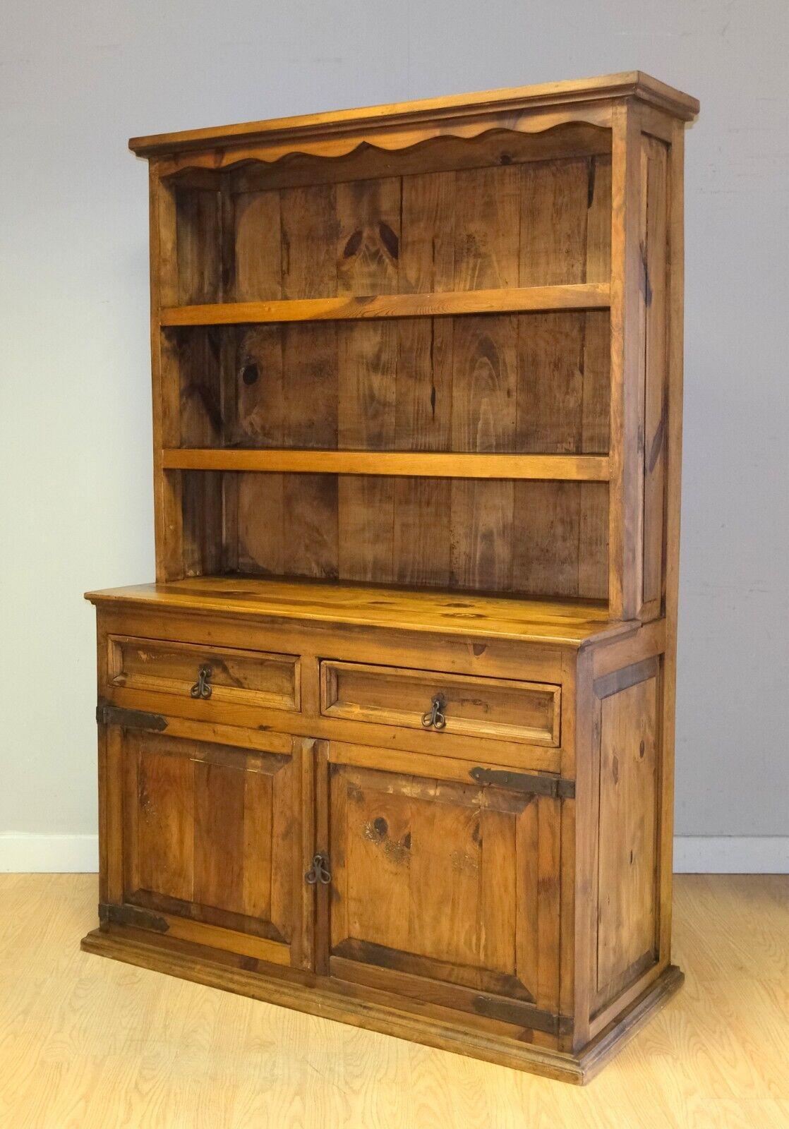 Country THE HACIENDA COLLECTION RUSTIC PINE DRESSER WITH PAIR DRAWERS & SHELVEs For Sale
