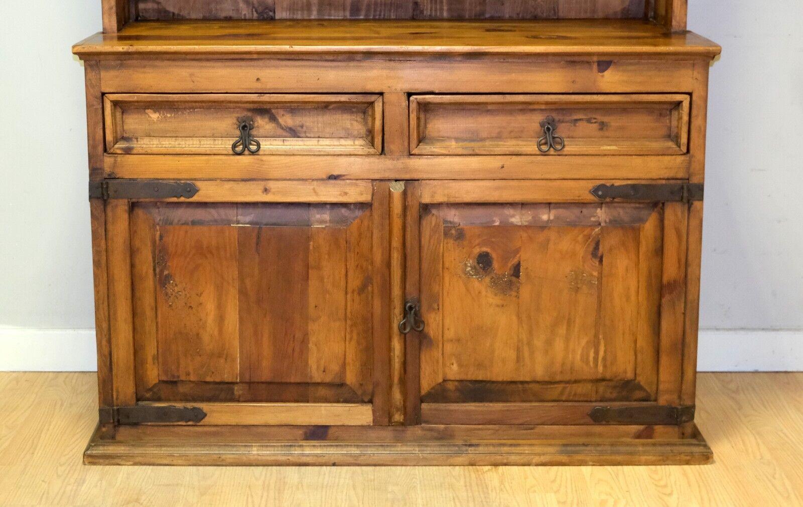 20th Century THE HACIENDA COLLECTION RUSTIC PINE DRESSER WITH PAIR DRAWERS & SHELVEs For Sale