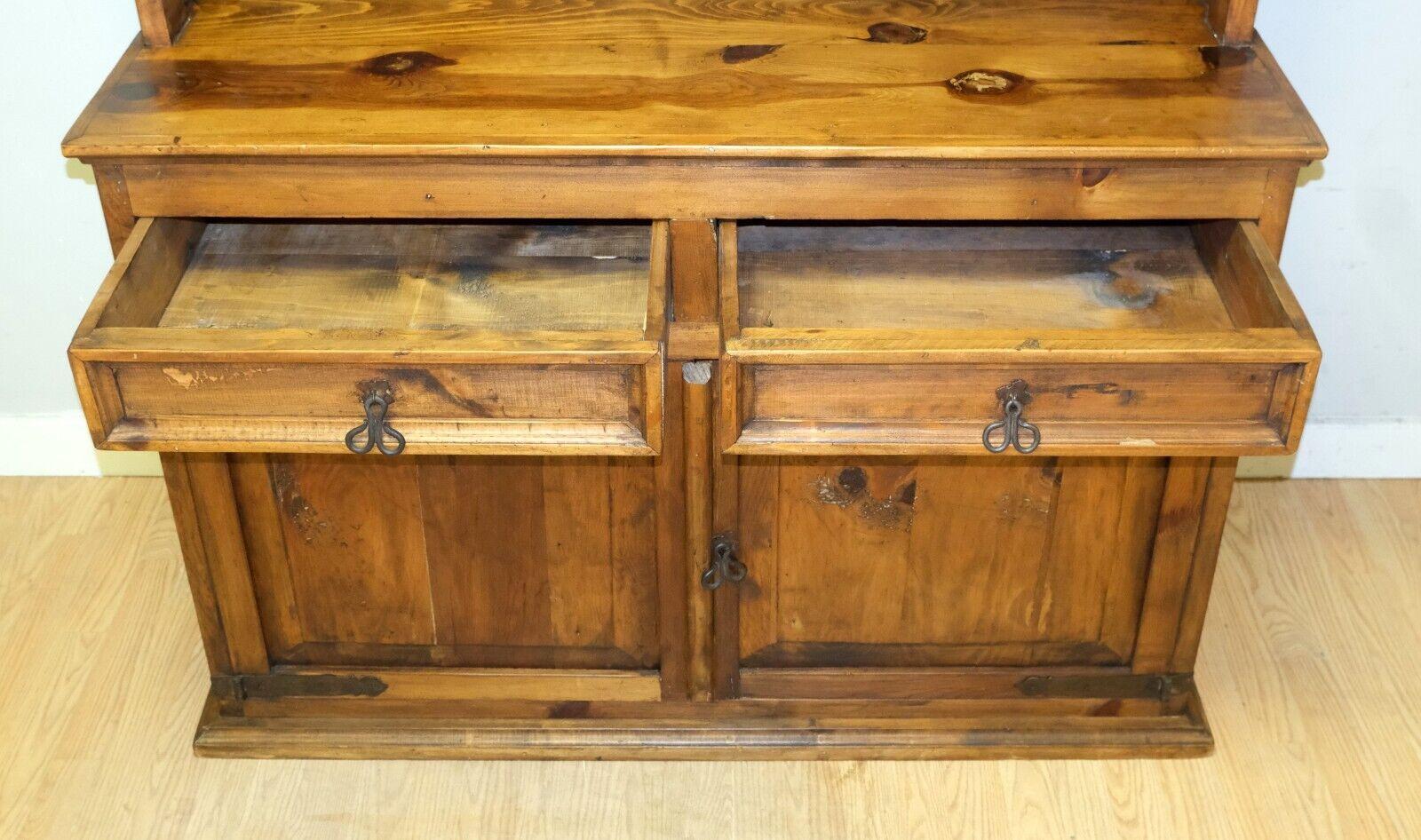 THE HACIENDA COLLECTION RUSTIC PINE DRESSER WITH PAIR DRAWERS & SHELVEs For Sale 1
