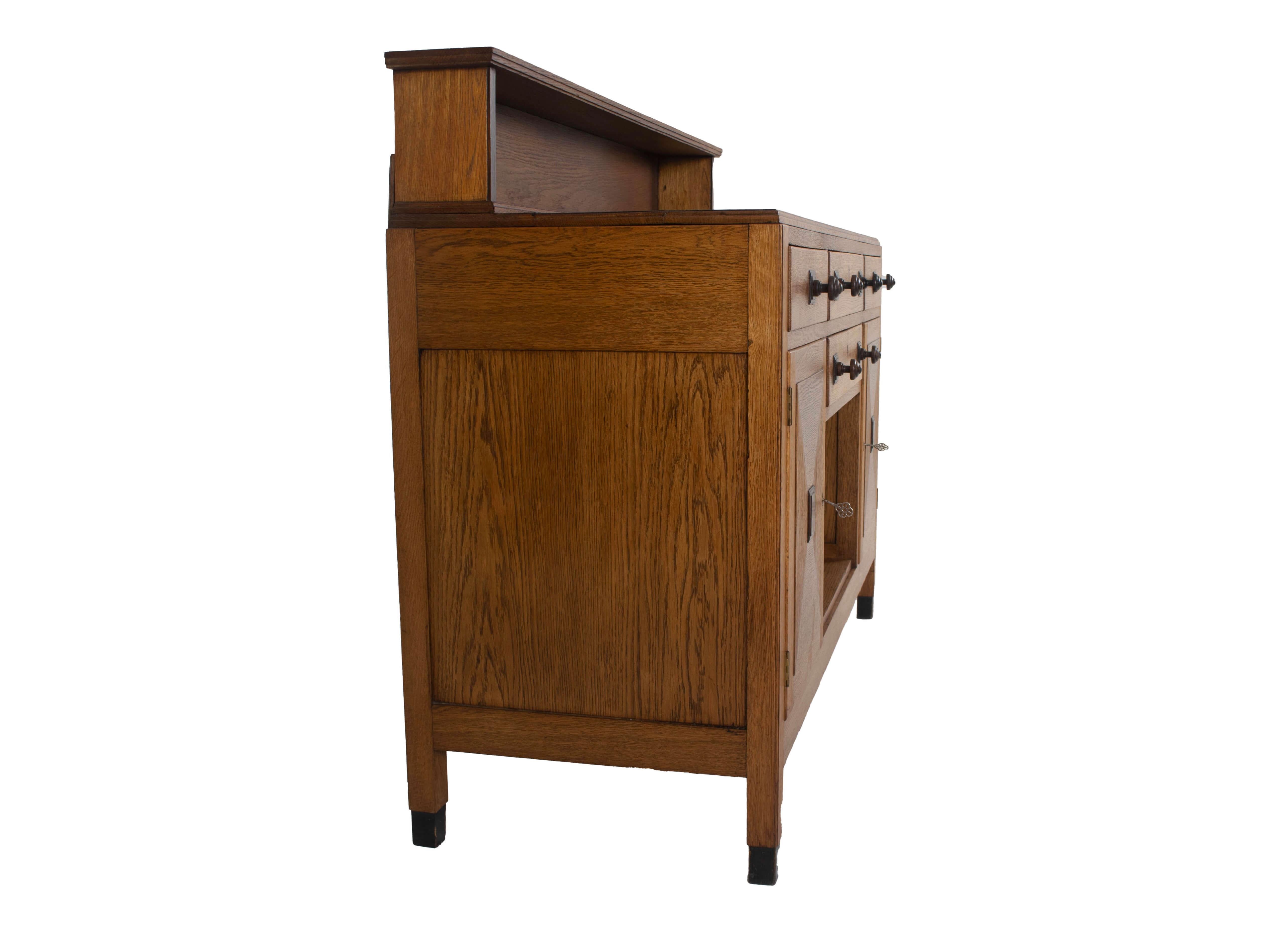 Amsterdam School Hague School Buffet / Cabinet in Oak, the Netherlands, 1920s