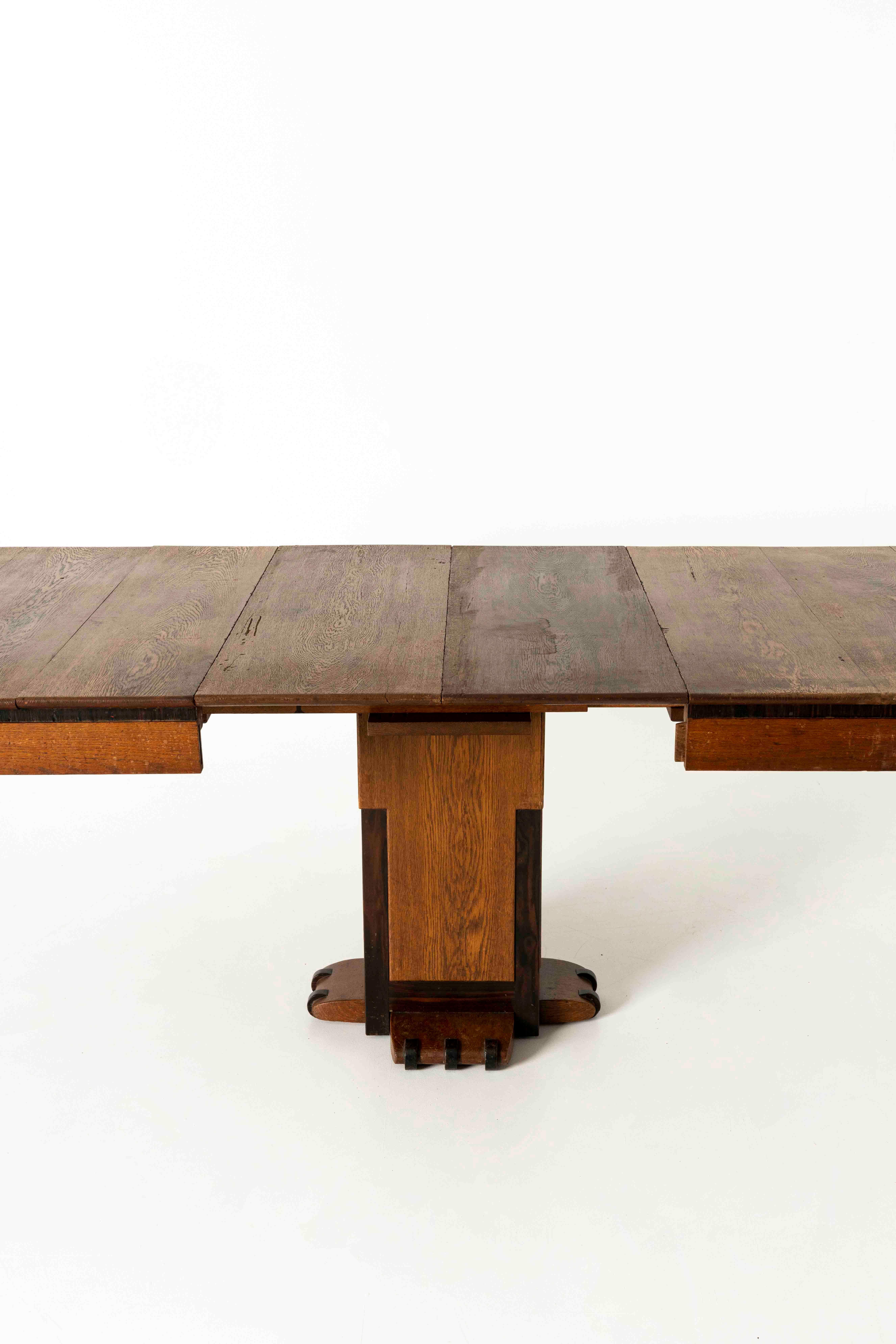 The Hague School Extendable Dining Table, 1920s 4