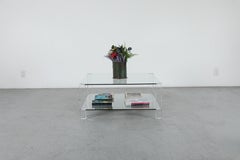 Table basse à deux niveaux en verre et plexi "The Hague" par BOR Design