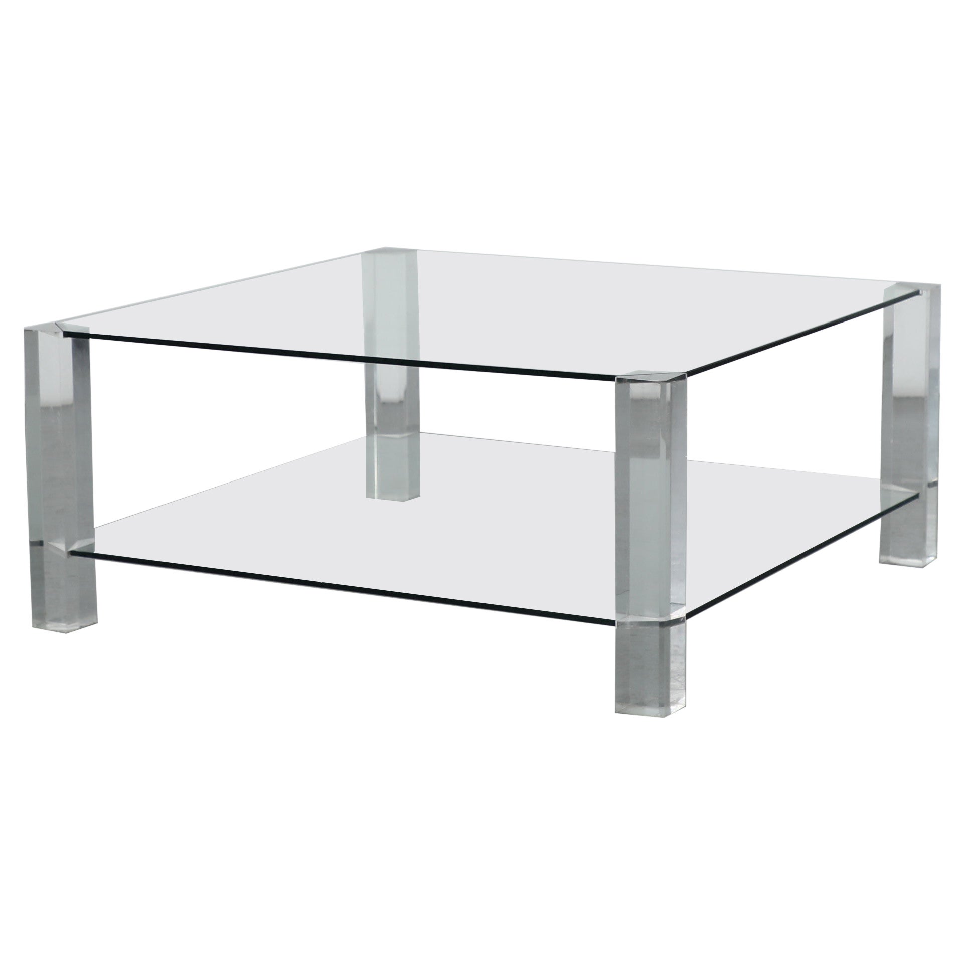 Mesa baja de cristal y plexiglás "La Haya" de BOR Design en venta