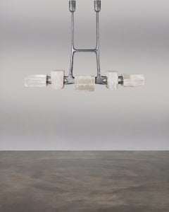 The HALO Ceiling Light by Moulay Hafid Sdikiene in Cast Aluminium and Selenite