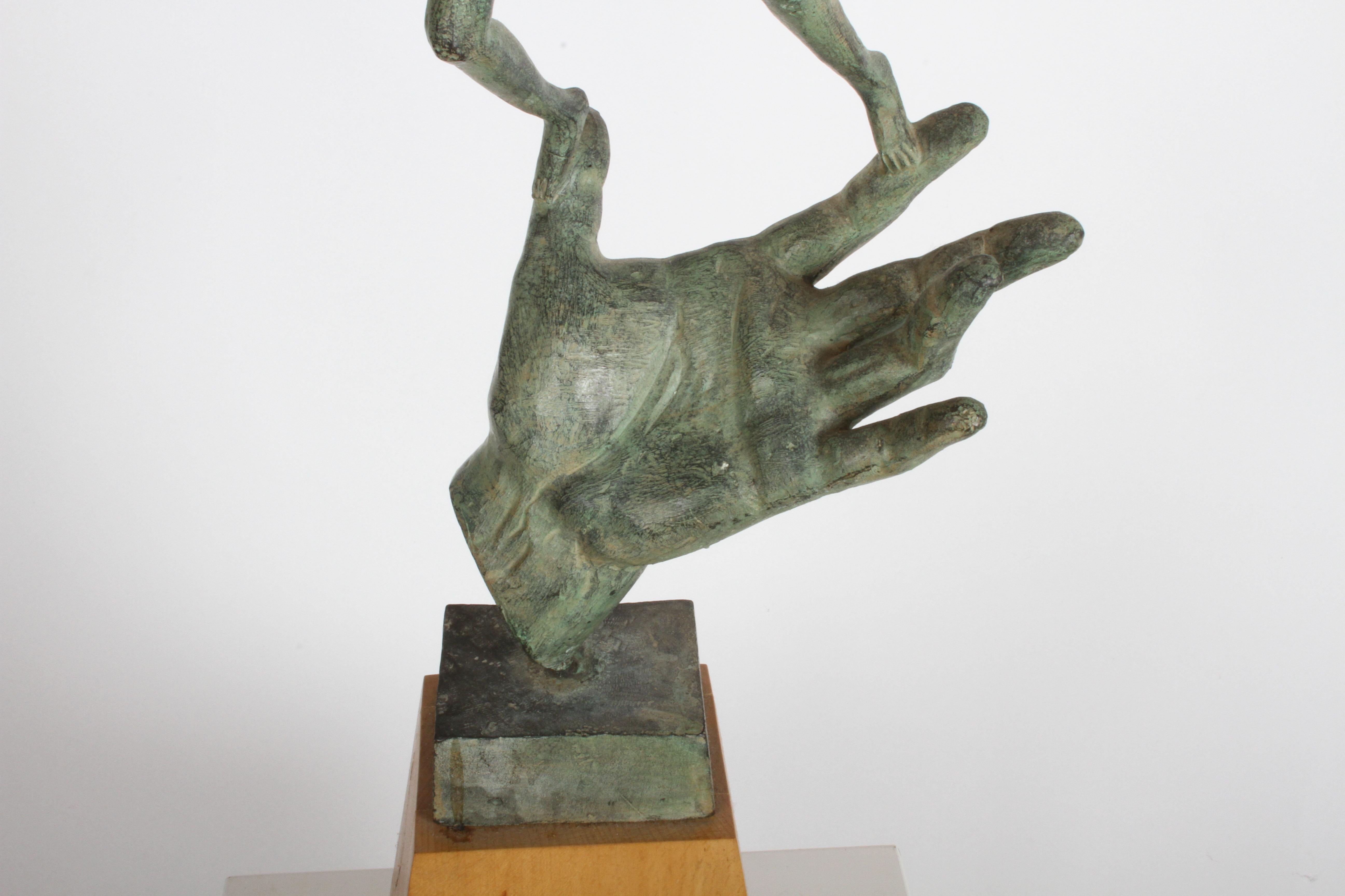 The Hand of God Bronze Sculpture After Carl Milles Sculptor  5