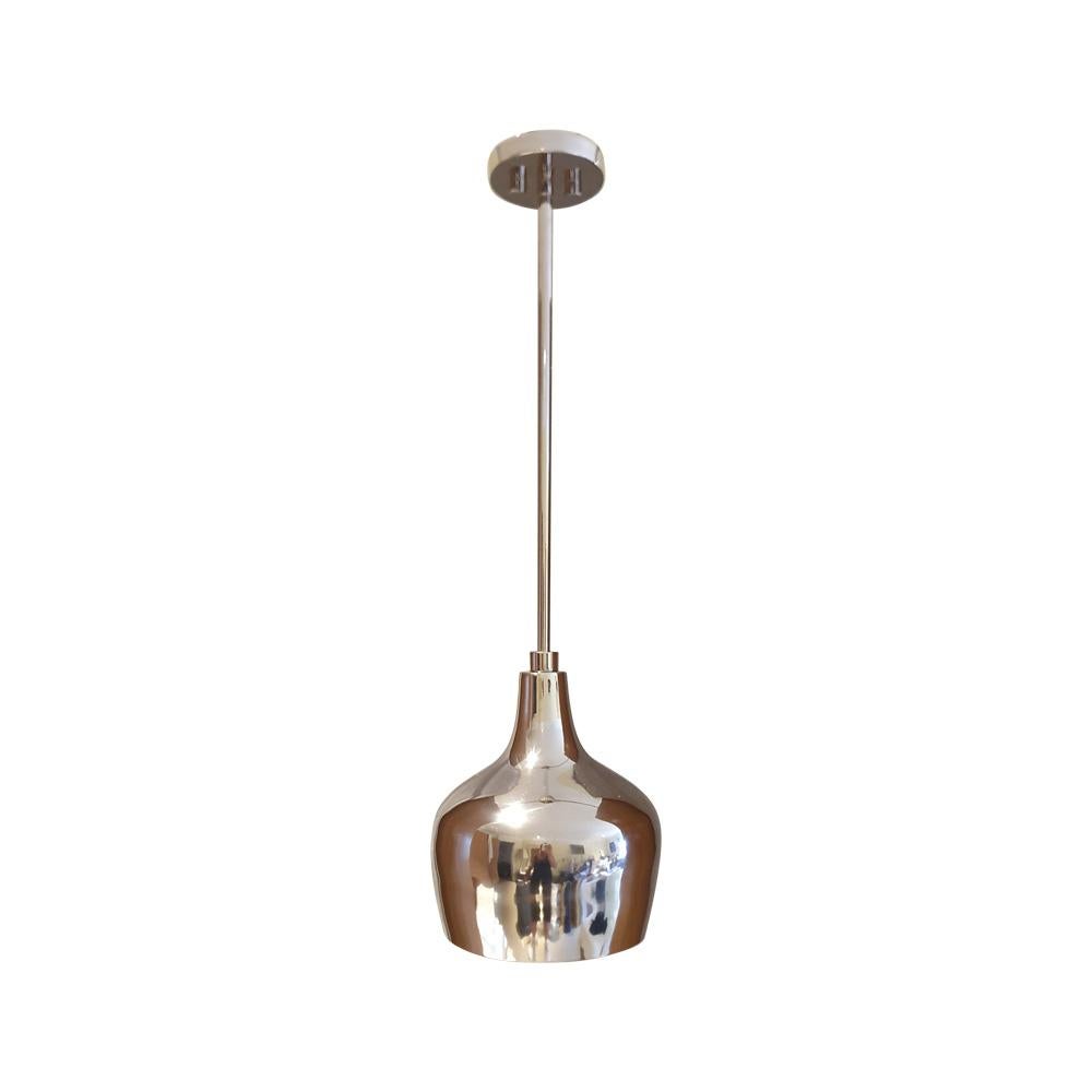 The handmade Brass Hoxton Pendant in Polished Nickel plated finish Moderno de mediados de siglo en venta