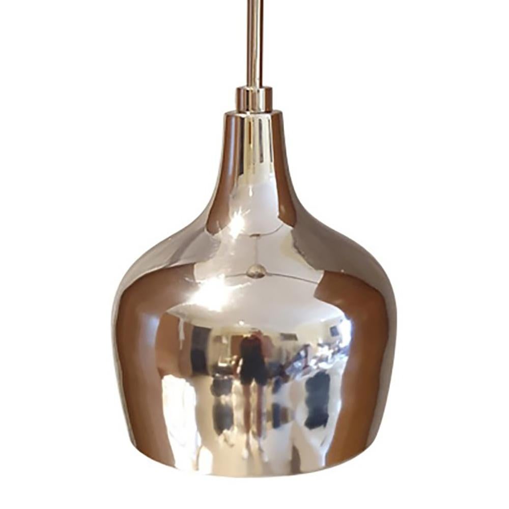 The handmade Brass Hoxton Pendant in Polished Nickel plated finish en Nuevo estado para la venta en London, GB