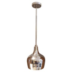 The handmade Brass Hoxton Pendant in Polished Nickel plated finish