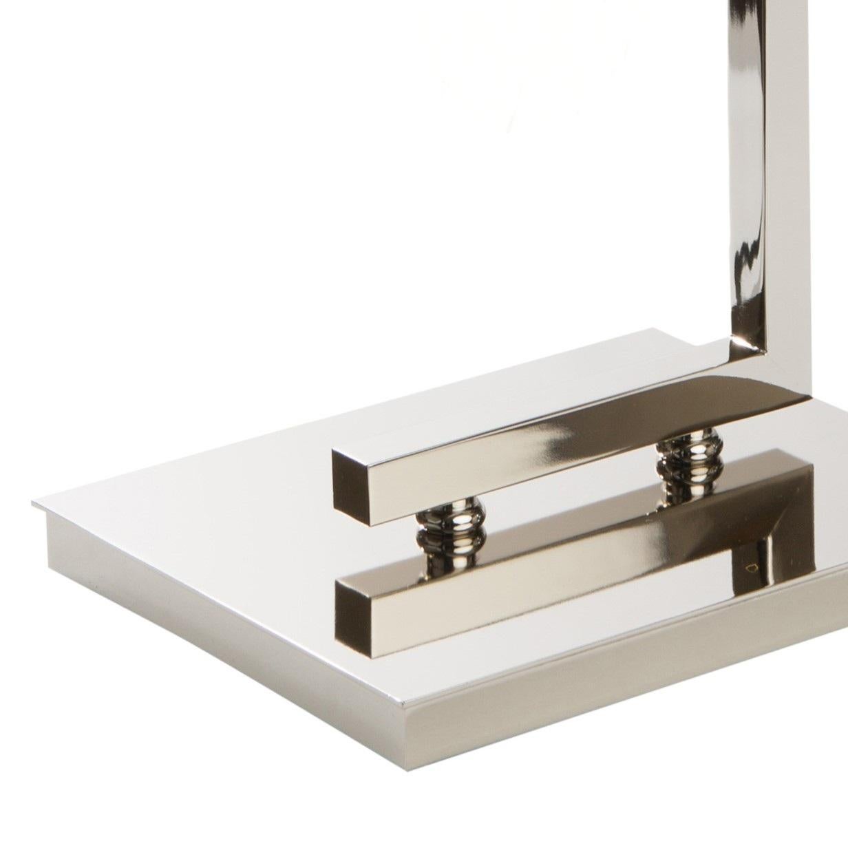 The Hang Lamp hand-made with precision in Nickel Plated Brass with faux Pearls For Sale 6