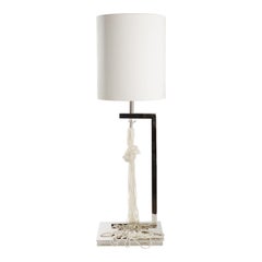 The Hang Lamp hand-made with precision in Nickel Plated Brass with faux Pearls
