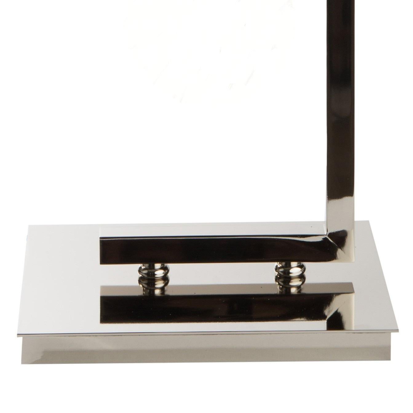 Hollywood Regency The Hang Lamp hand-made with precision in Nickel Plated Brass with faux Pearls For Sale