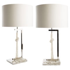 The Hang Lamp hand-made with precision in Nickel Plated Brass with faux Pearls