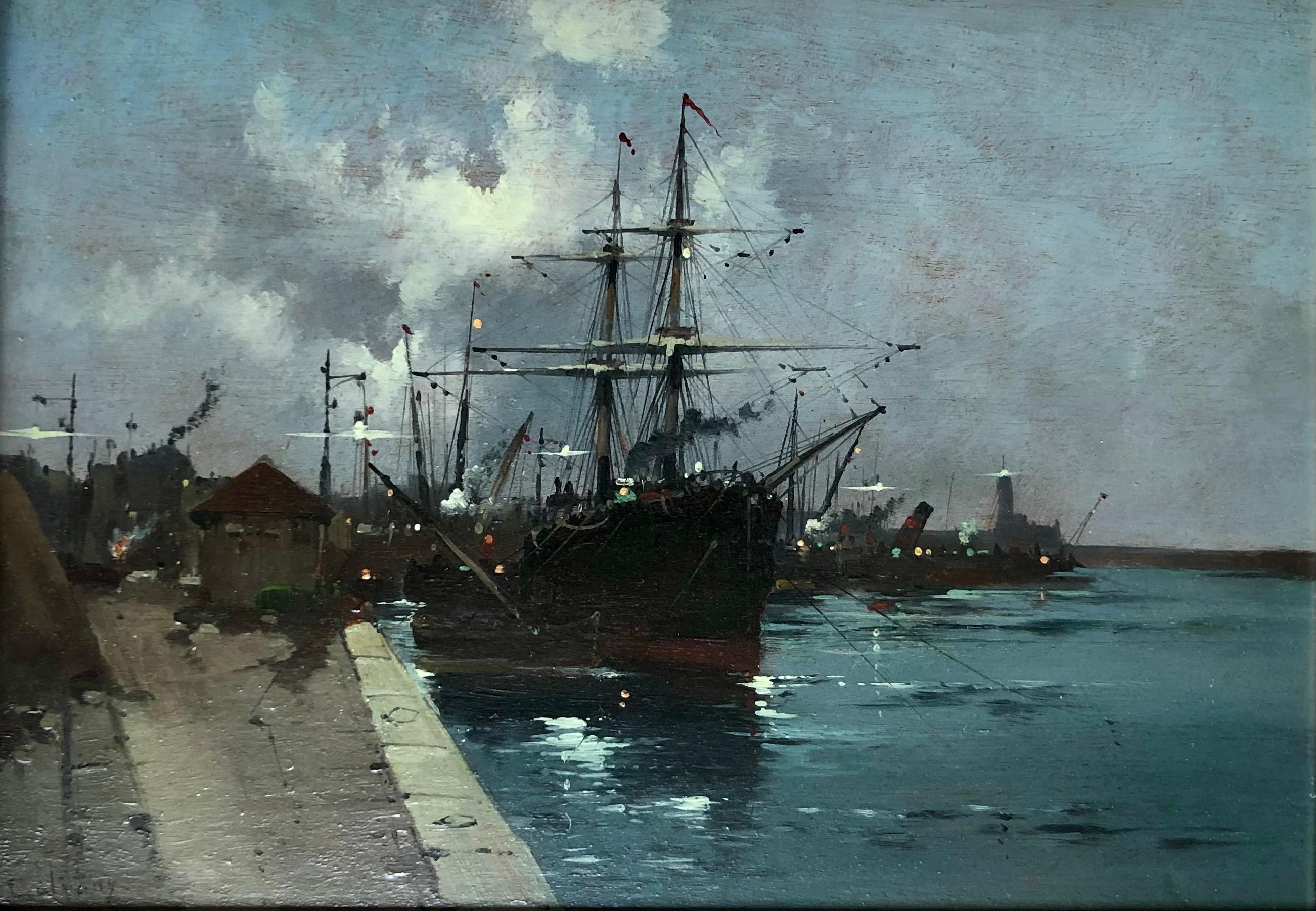 1854-1941 Eugene Galien-Laloue was a Parisian artist well-known for his street and village paintings.
This is an oil on panel, signed lower left 'E. Galiany', one of the artists well known pseudonyms. Galien-Laloue was known to use a handful of nom