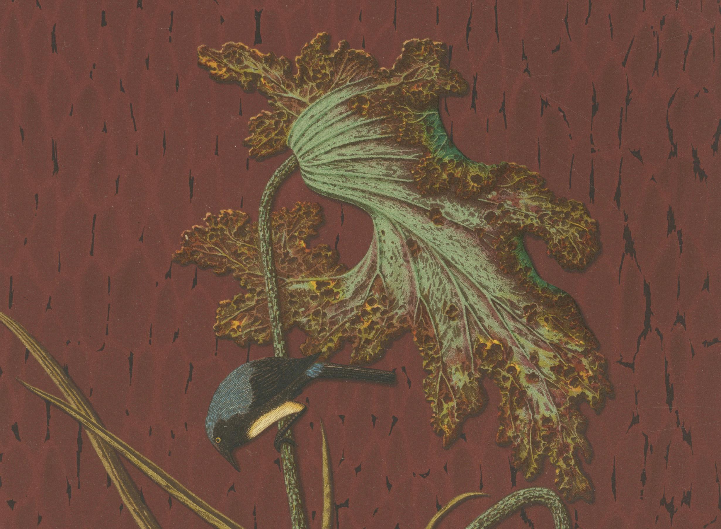 The Harmony of Nature - eine seltene japanisch inspirierte Chromolithographie, 1884 im Zustand „Gut“ im Angebot in Langweer, NL