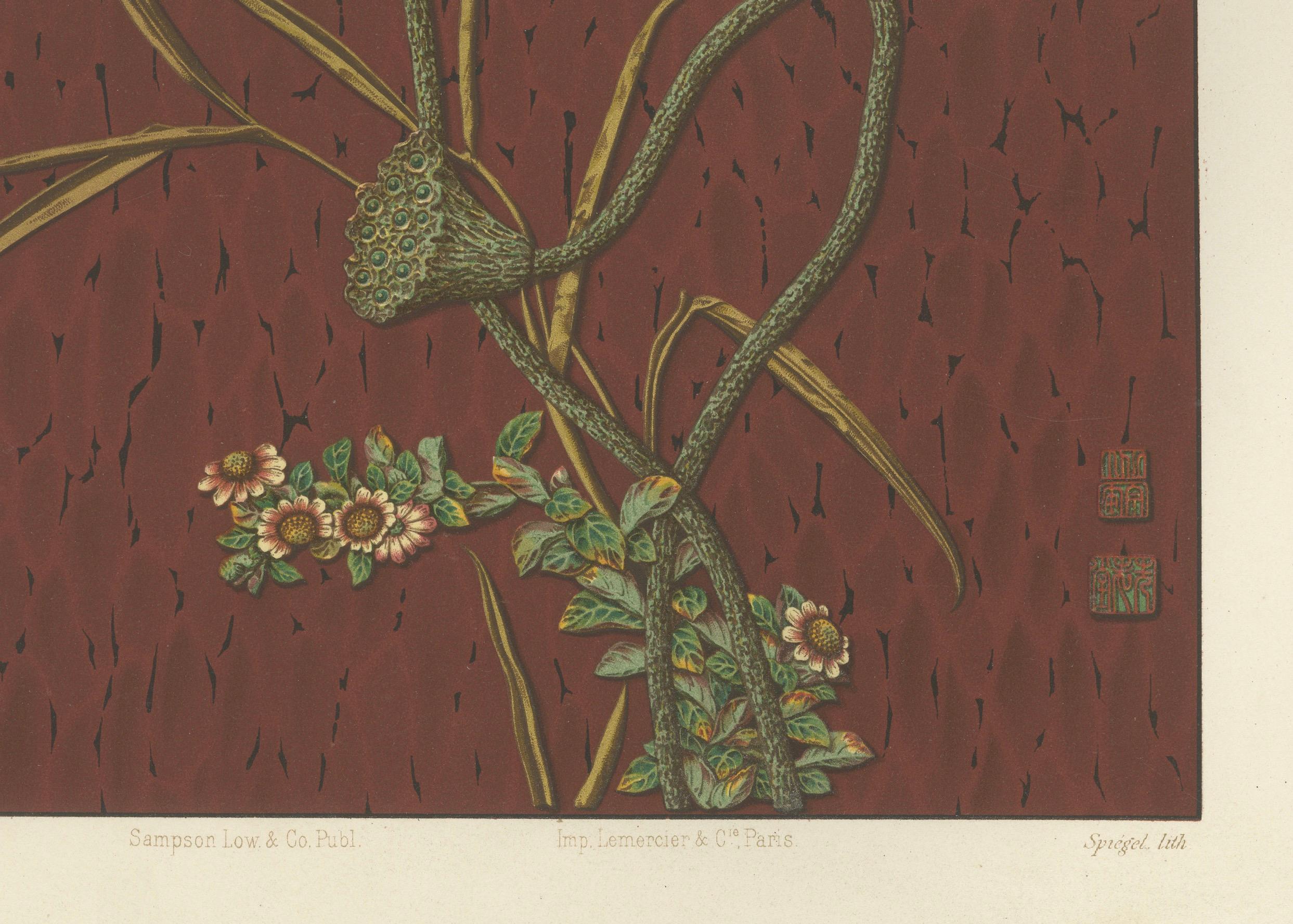 The Harmony of Nature - eine seltene japanisch inspirierte Chromolithographie, 1884 (Spätes 19. Jahrhundert) im Angebot