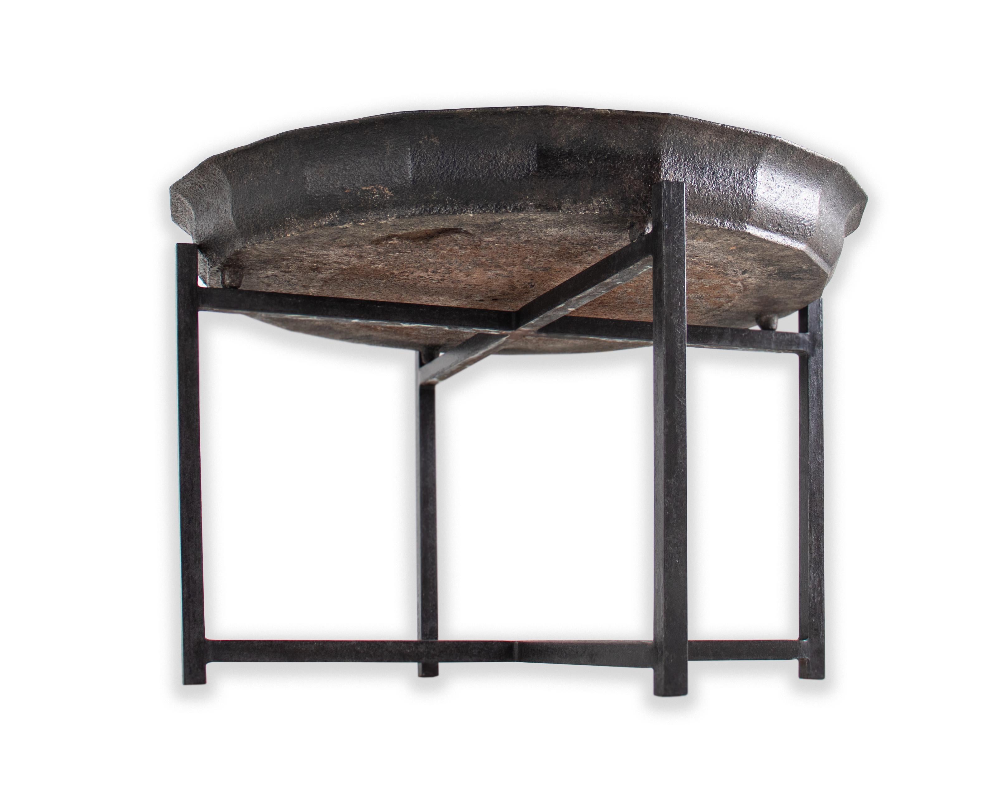 Organic Modern Harn, Cast Iron Plateau on Stand For Sale