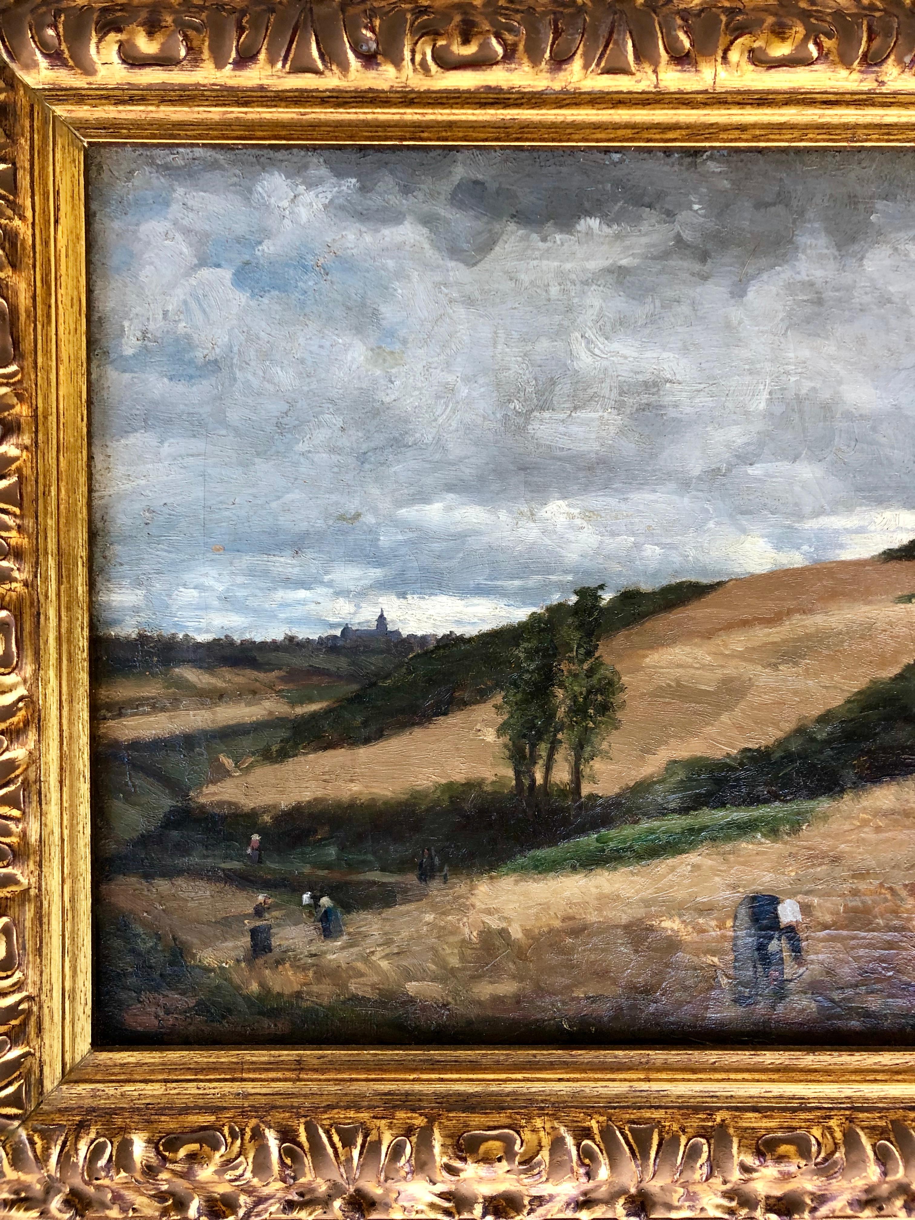Oil on canvas.
Attached on the back of this painting are the remnants of an original Pennsylvania Academy of Fine Arts label, with inscriptions as follows: 