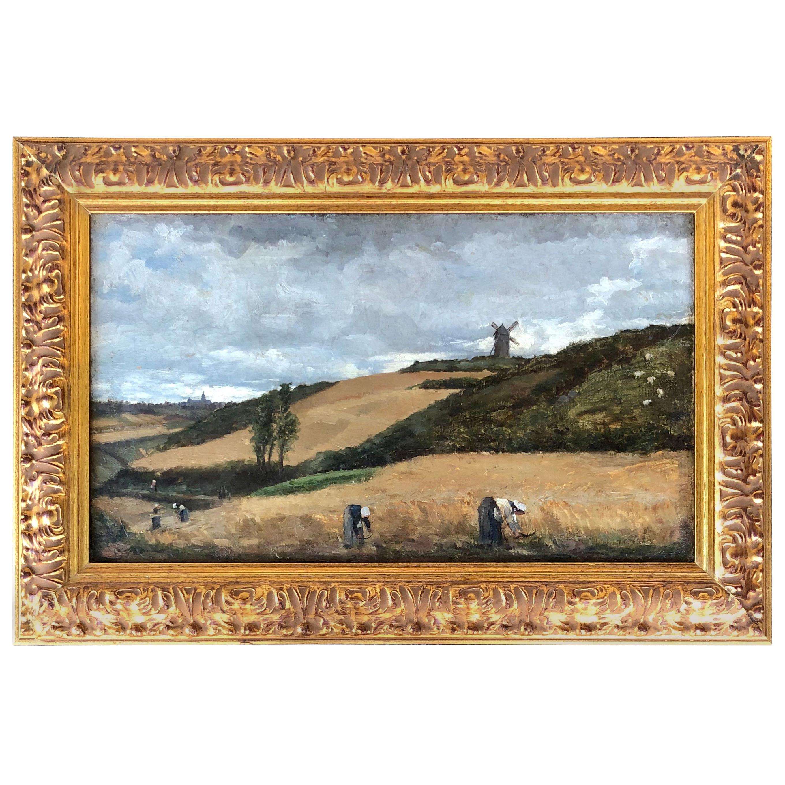 “The Harvest, Brittany” Attributed to Julian Alden Weir, Exhibited