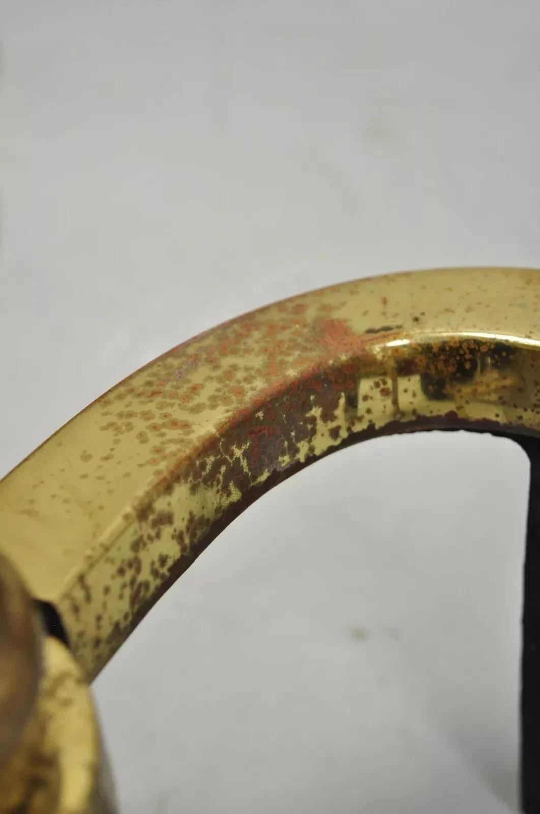 The Harvin Co Brass Federal Branch Leg Ball and Claw Fireplace Andirons - a Pair For Sale 1