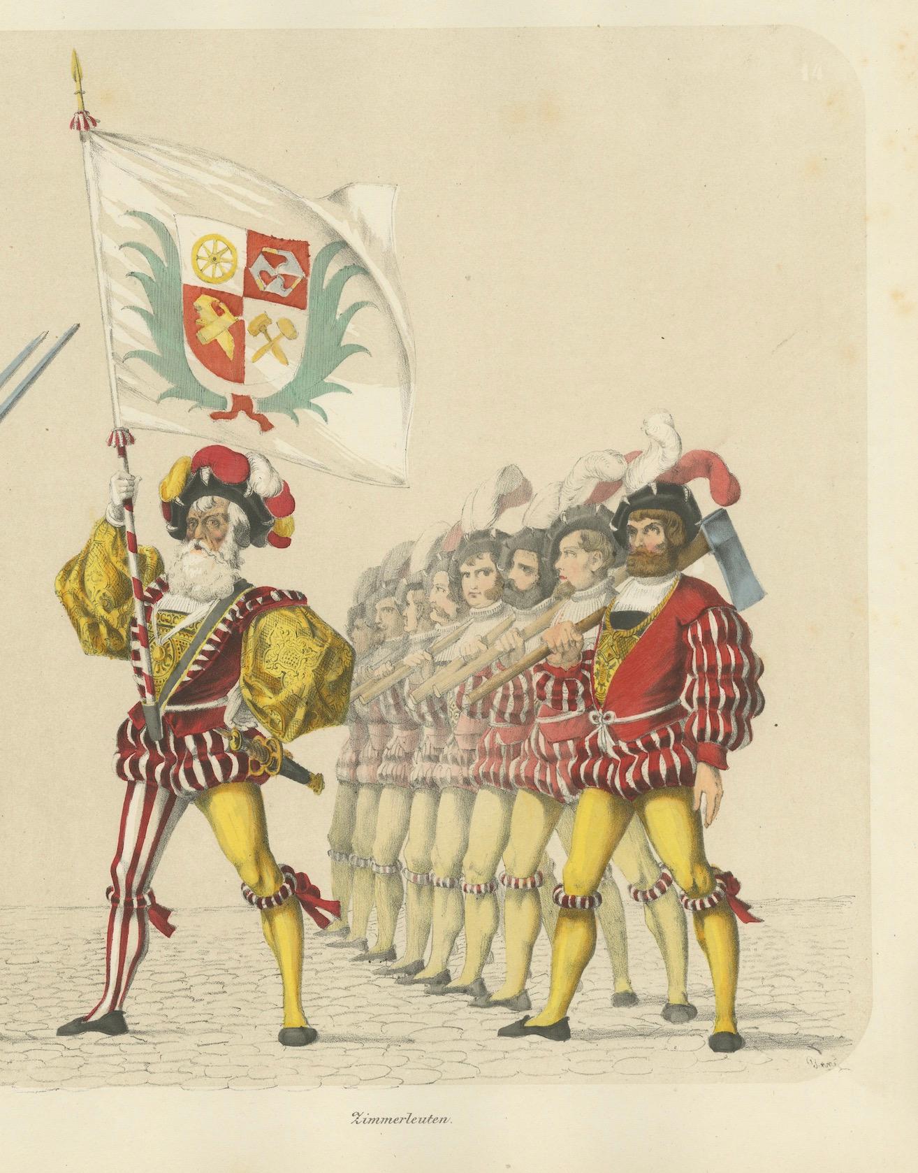 The Hat Makers and Carpenters Guilds - Un hommage à l'artisanat bernois en 1855 en vente 1