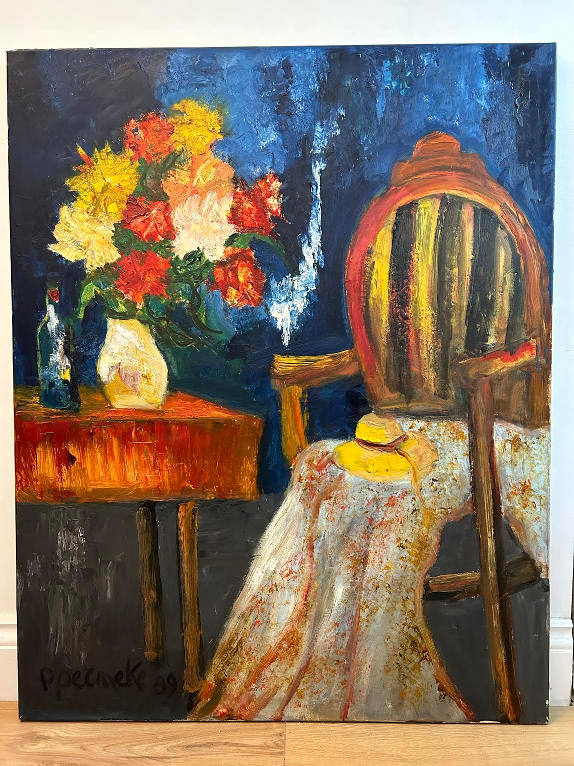 Paul Permeke 1918-1990

Le chapeau sur la chaise

Huile sur toile 

100cm x 80cm

Un superbe exemple de l'œuvre de l'artiste belge Paul Permeke. 
Signé et daté en bas à gauche. 

Très décoratif, avec une utilisation audacieuse des couleurs. 

Paul