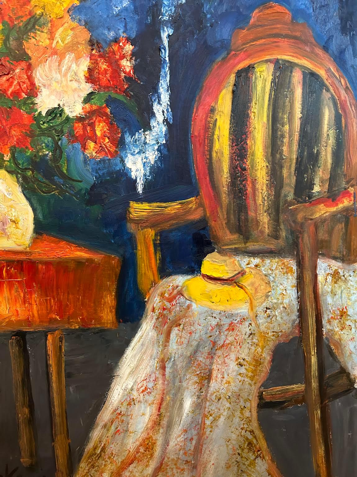 20ième siècle Le chapeau sur la chaise, huile sur toile, Paul Permeke 1918-1990 en vente