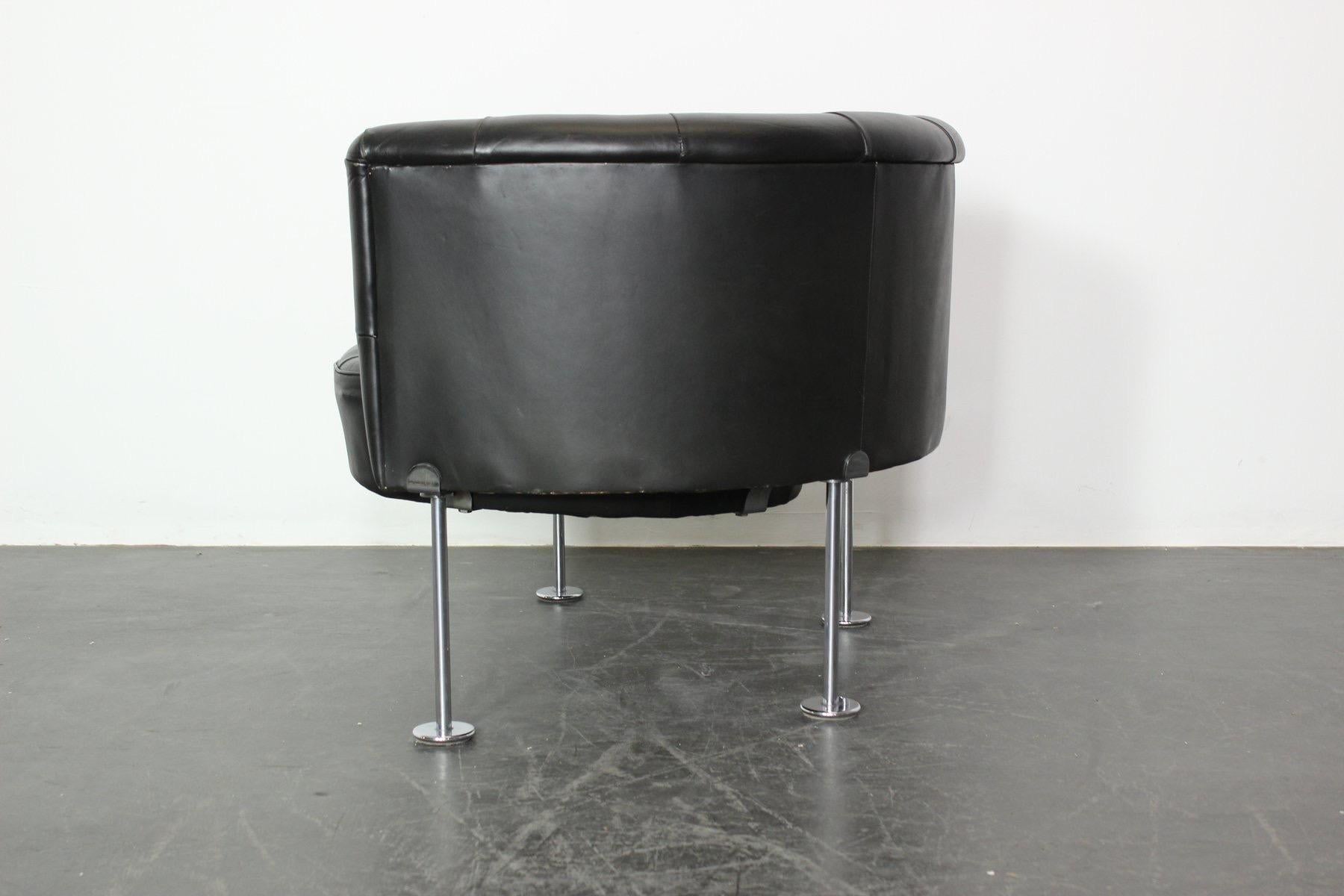 The Haussmann Armchair „RH-310“, black leather, Walter Knoll, Germany, 1960-ies For Sale 4