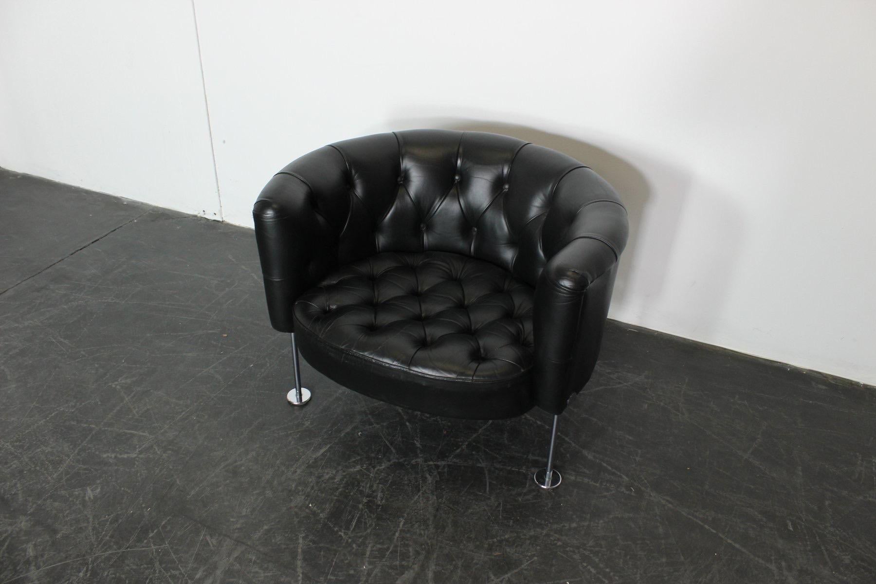 Mid-Century Modern The Haussmann Armchair „RH-310“, black leather, Walter Knoll, Germany, 1960-ies For Sale