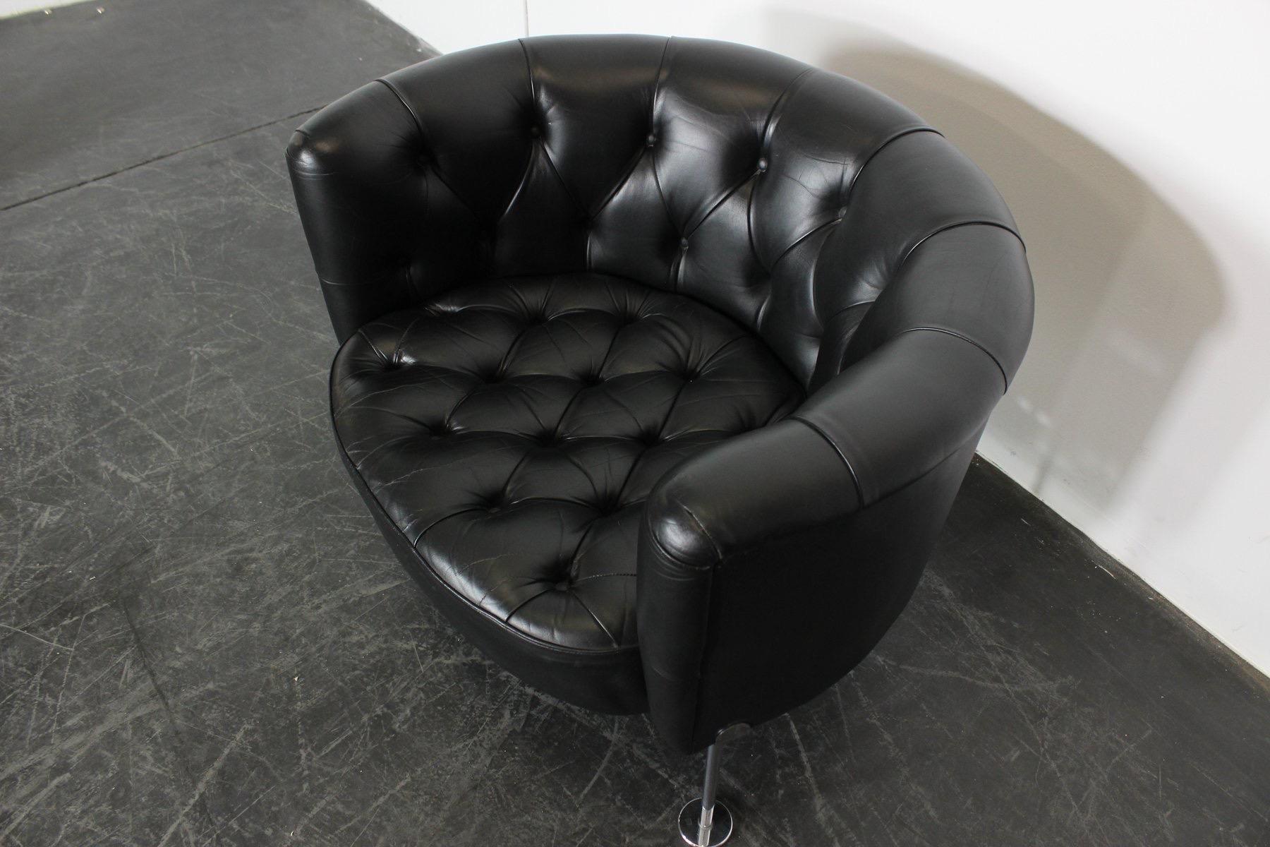 The Haussmann Armchair „RH-310“, black leather, Walter Knoll, Germany, 1960-ies In Good Condition For Sale In Basel, BS