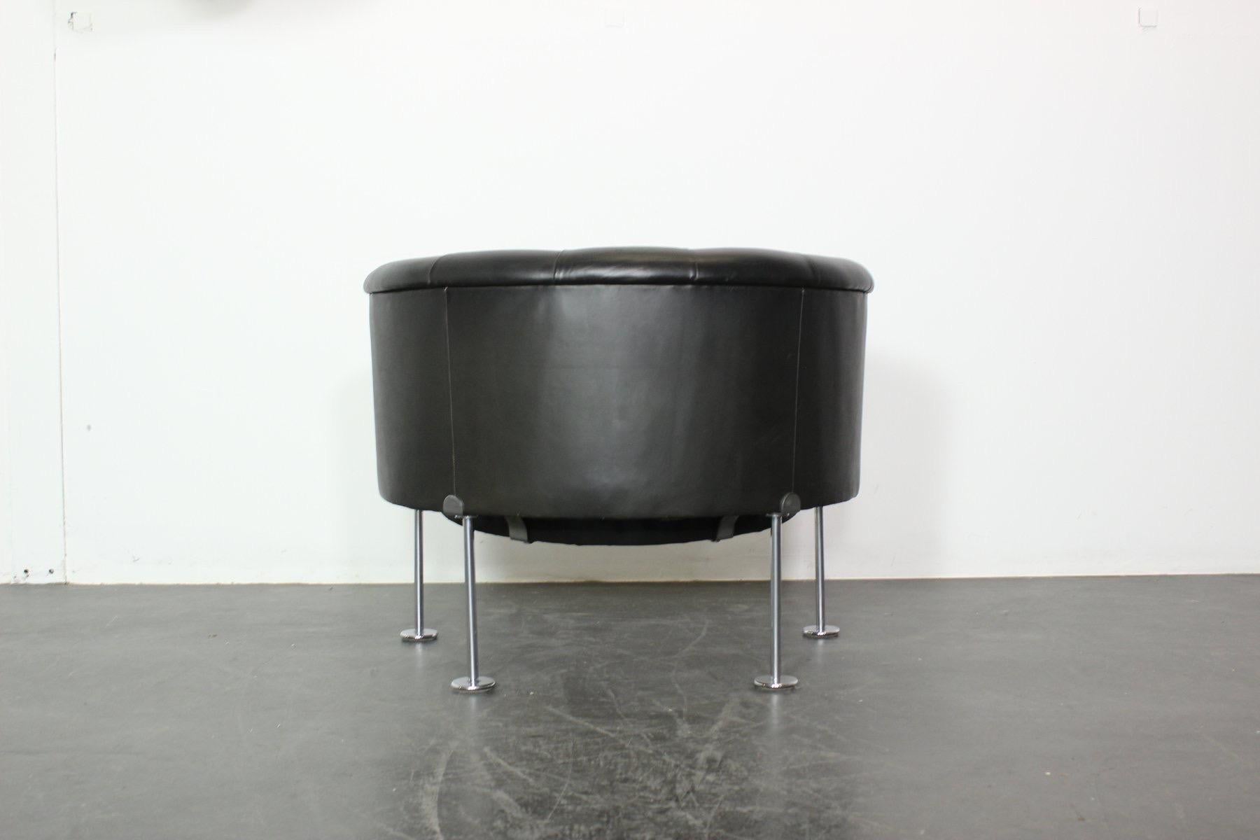 Mid-20th Century The Haussmann Armchair „RH-310“, black leather, Walter Knoll, Germany, 1960-ies For Sale